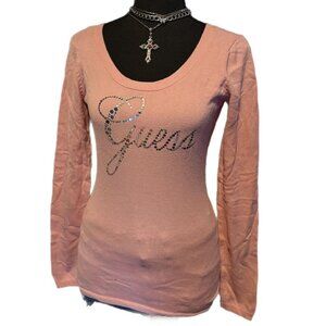 pink guess long sleeve top